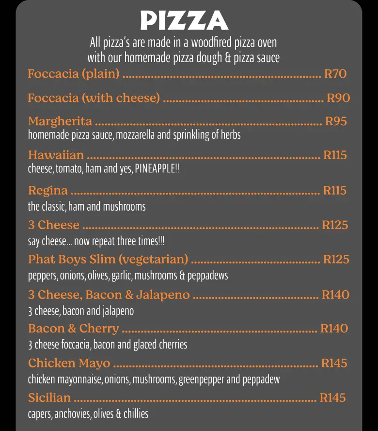 Phat Boys Menu
